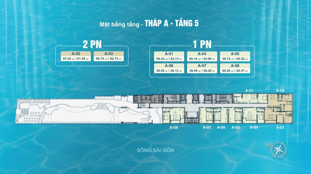 Mặt bằng tháp A tầng 5 Serena Riverside