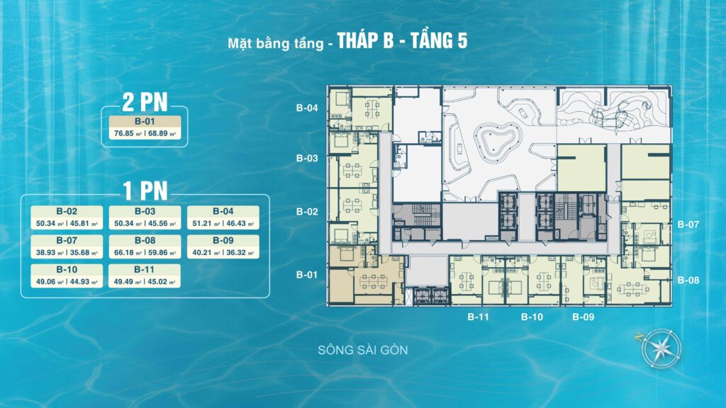 Mặt bằng tháp B tầng 5 Serena Riverside
