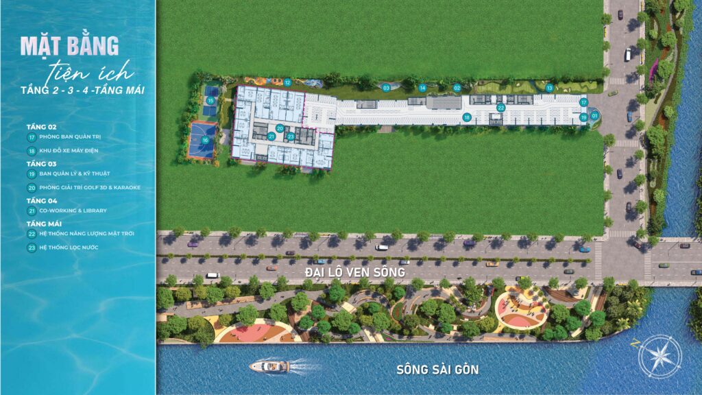 Mặt bằng tiện ích tầng 2,3,4 Serena Riverside